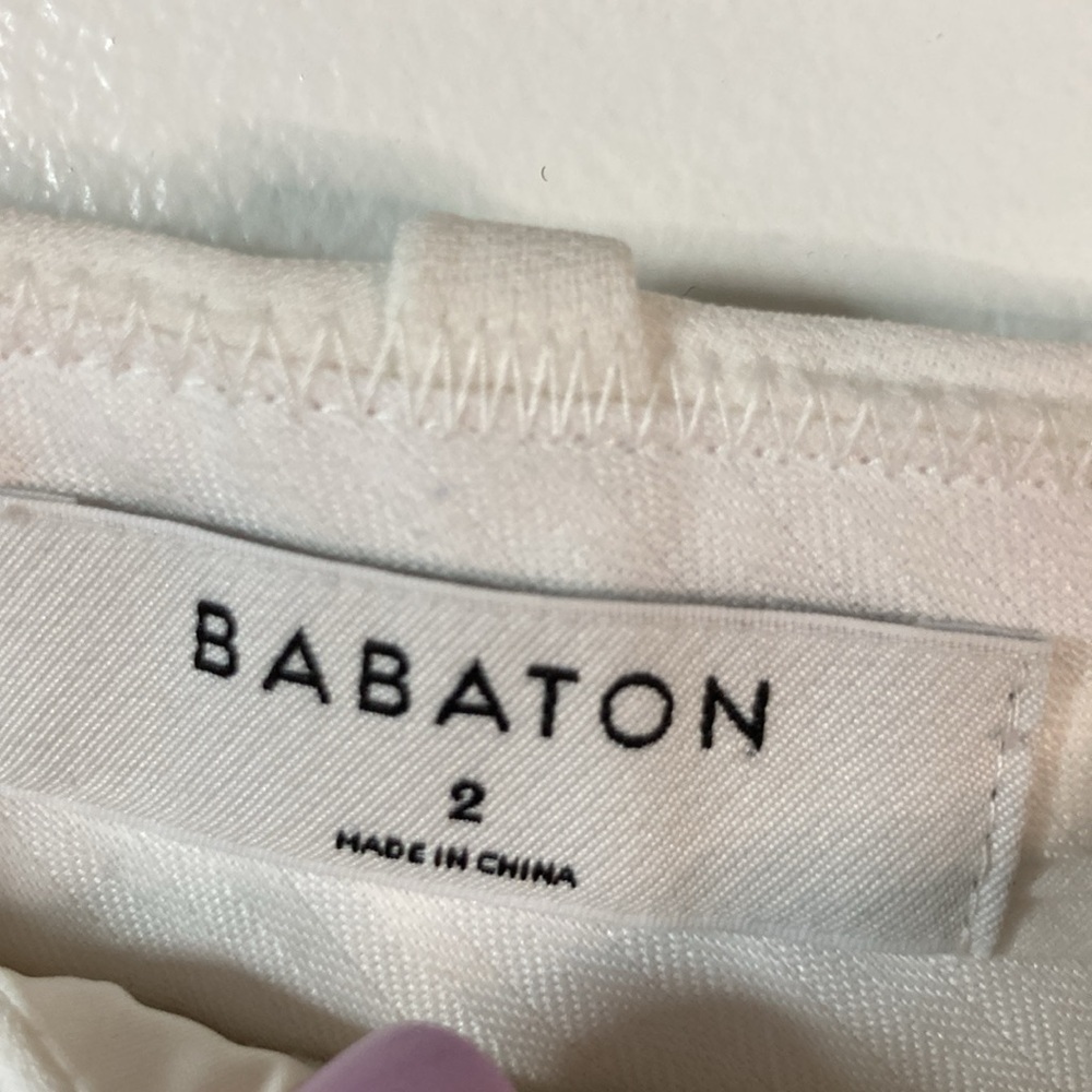Aritzia Babaton High Waisted White Trouser Pants Size 2 (as Is) - Picture 3 of 10